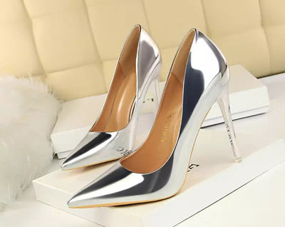 Chic Life Silver High Heel Pump Shoes - Fashion Genie Boutique