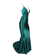 Elegantly Blissful Green Slinky Maxi Dress - Fashion Genie Boutique