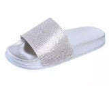 Cosmic Girl Rhinestone Embellished Sliders - Fashion Genie Boutique