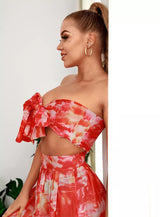 Hadley Red Changeable Top & Wide Leg Trousers Co-Ord - Fashion Genie Boutique