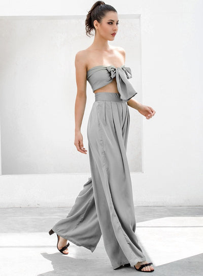 Dream Life Grey Changeable Top & Wide Leg Trousers Co-Ord - Fashion Genie Boutique