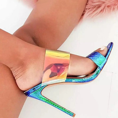 Flamenco Blue Stiletto High Heel Shoes - Fashion Genie Boutique