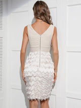 Elena Cream Fringe Mini Dress - Fashion Genie Boutique