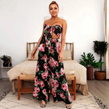 Getaway Black Floral Print Changeable Top & Wide Leg Trousers Co-Ord - Fashion Genie Boutique