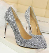 Till the Glitter Ends Silver High Heels - Fashion Genie Boutique