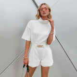 Notting Hill White Turtle Neck T-Shirt - Fashion Genie Boutique