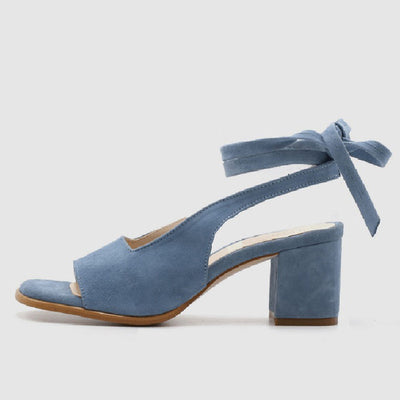 Elita Beige Wrap Around Block Heel Shoes - Fashion Genie Boutique