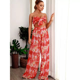 Hadley Red Changeable Top & Wide Leg Trousers Co-Ord - Fashion Genie Boutique
