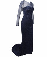 So Beautiful Glitter Long Sleeve Maxi Dress - Fashion Genie Boutique