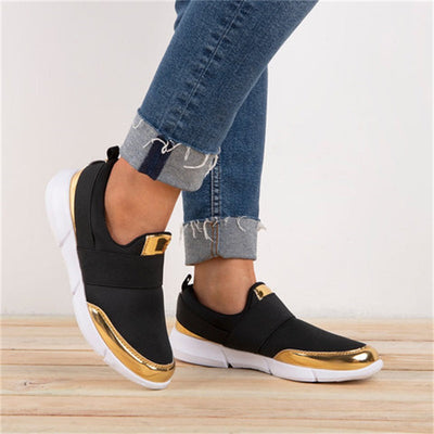 Golden Daze Black Slip On Trainer - Fashion Genie Boutique