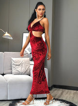 Afterparty Red Cut Out Maxi Dress - Fashion Genie Boutique