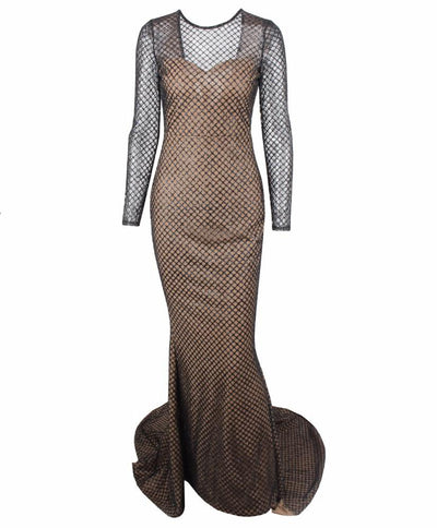 So Beautiful Glitter Long Sleeve Maxi Dress - Fashion Genie Boutique