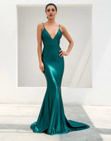 Elegantly Blissful Green Slinky Maxi Dress - Fashion Genie Boutique