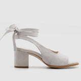 Elita Beige Wrap Around Block Heel Shoes - Fashion Genie Boutique