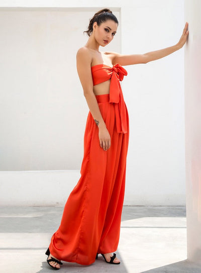 Dream Life Red Changeable Top & Wide Leg Trousers Co-Ord - Fashion Genie Boutique