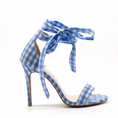 Chelsea Checked Black & White Stiletto Heels - Fashion Genie Boutique