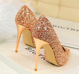 Till the Glitter Ends Bronze High Heels - Fashion Genie Boutique