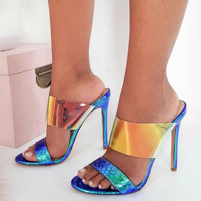 Flamenco Blue Stiletto High Heel Shoes - Fashion Genie Boutique