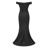 Sweetie Black Bardot Ruched Maxi Split Dress - Fashion Genie Boutique