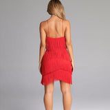 Carbella Red Fringe Mini Dress - Fashion Genie Boutique