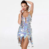 Brighter Than Bright Sequin Tassel Mini Dress - Fashion Genie Boutique