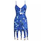 Brighter Than Bright Sequin Tassel Mini Dress - Fashion Genie Boutique