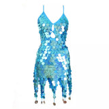 Brighter Than Bright Sequin Tassel Mini Dress - Fashion Genie Boutique