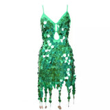 Brighter Than Bright Sequin Tassel Mini Dress - Fashion Genie Boutique