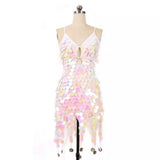 Brighter Than Bright Sequin Tassel Mini Dress - Fashion Genie Boutique