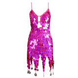 Brighter Than Bright Sequin Tassel Mini Dress - Fashion Genie Boutique