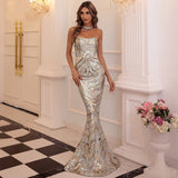 Fabulous Luxor Nude & Gold Strapless Damask Sequin Maxi - Fashion Genie Boutique