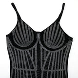 See Me Shine Black Rhinestone Embellished Fringe Mesh Mini Skirt - Fashion Genie Boutique