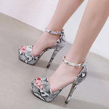 Wilderness Snake Print Strappy Sandals - Fashion Genie Boutique