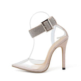 Lusting For You Beige Pointed Toe Rhinestone Heels - Fashion Genie Boutique