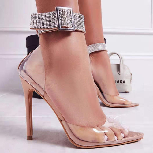 Lusting For You Beige Pointed Toe Rhinestone Heels - Fashion Genie Boutique