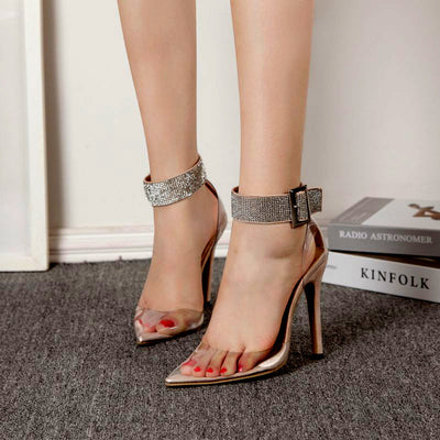 Lusting For You Beige Pointed Toe Rhinestone Heels - Fashion Genie Boutique