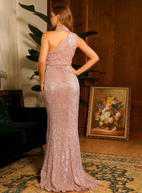 Dangerous Love Rose Gold Ruffle Sequin Maxi Dress - Fashion Genie Boutique