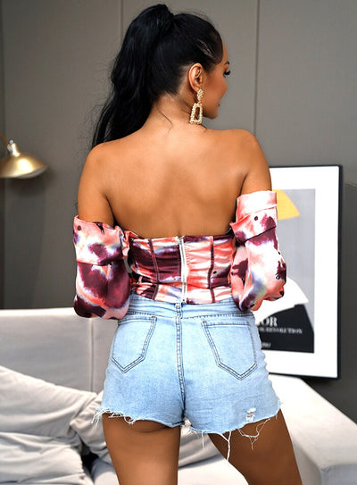 Dream Day Bardot Long Sleeve Top - Fashion Genie Boutique