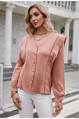 Carly Pink Long Sleeve Shirt - Fashion Genie Boutique