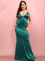 All That Sass Green Fishtail Maxi Dress - Plus - Fashion Genie Boutique