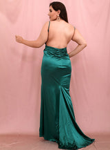 Split Decision Green Maxi Dress - Plus - Fashion Genie Boutique
