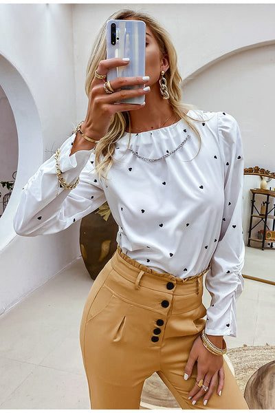 Certain Things White Heart Print Top - Fashion Genie Boutique