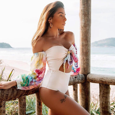 Ava Cut Out Long Sleeve Swimsuit - Fashion Genie Boutique