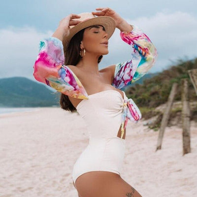 Ava Cut Out Long Sleeve Swimsuit - Fashion Genie Boutique