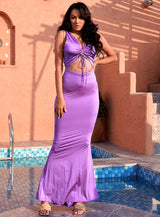 Bad Behaviour Purple Cut Out Maxi Dress - Fashion Genie Boutique