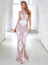 Forever Flawless White Sequin Maxi Fishtail Dress - Fashion Genie Boutique