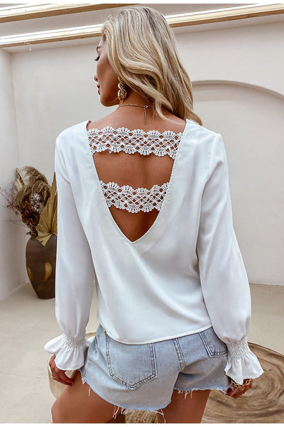 Lacey Lady White Cut Out Lace Top - Fashion Genie Boutique