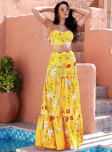 Girl Like You Yellow Floral Print Maxi Skirt - Fashion Genie Boutique