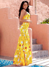 Girl Like You Yellow Floral Print Maxi Skirt - Fashion Genie Boutique