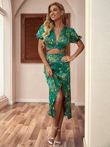 Something About You Green Floral Midi Skirt - Fashion Genie Boutique